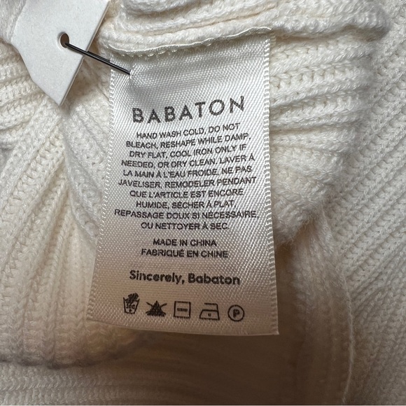 Babaton Aritzia Ivory mock neck sweater NWT size L - Picture 9 of 11
